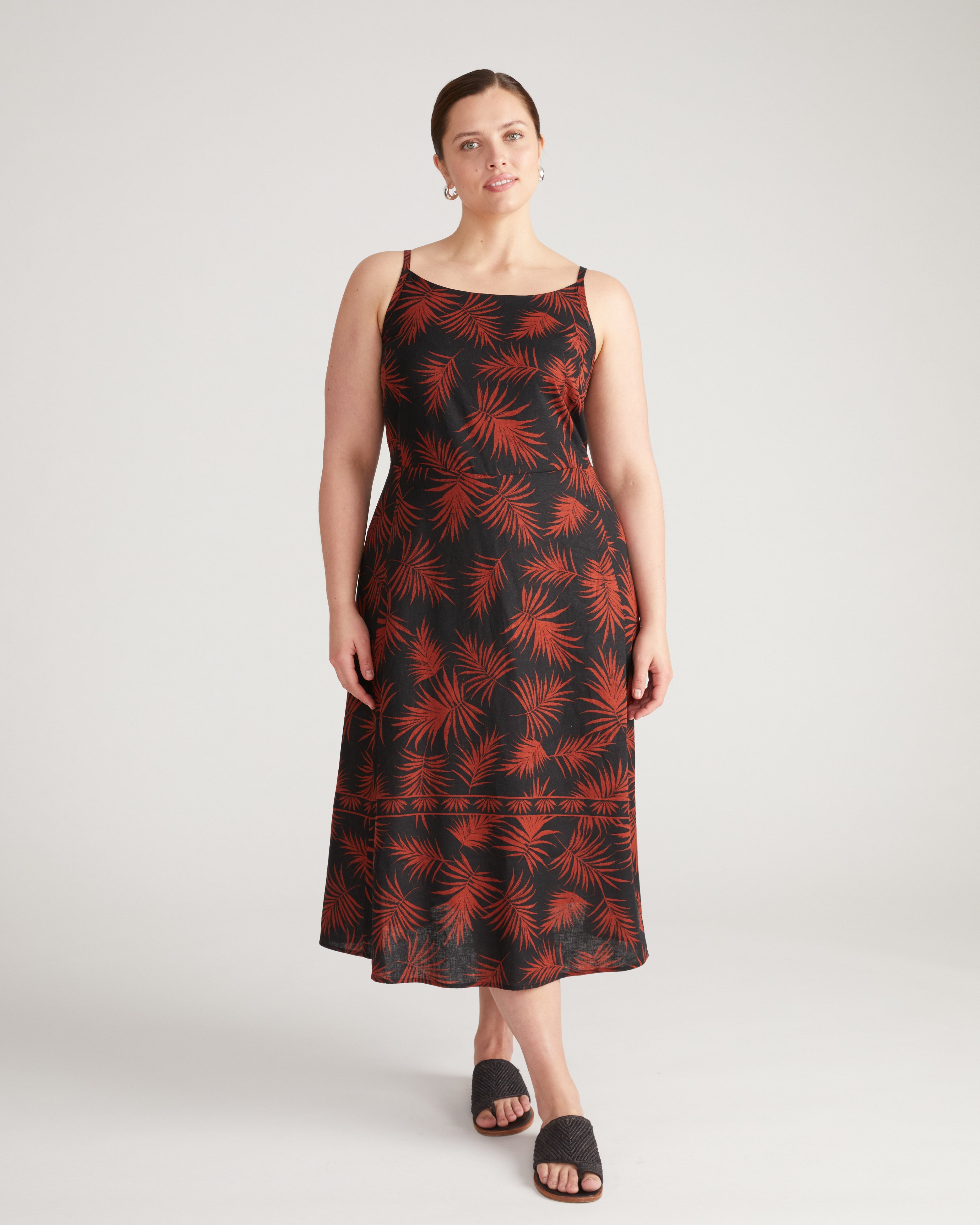 Kuki Linen Blend Midi Dress - Bohem Print