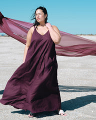 Kite Linen Blend Dress - Acai