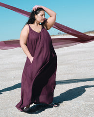 Kite Linen Blend Dress - Acai