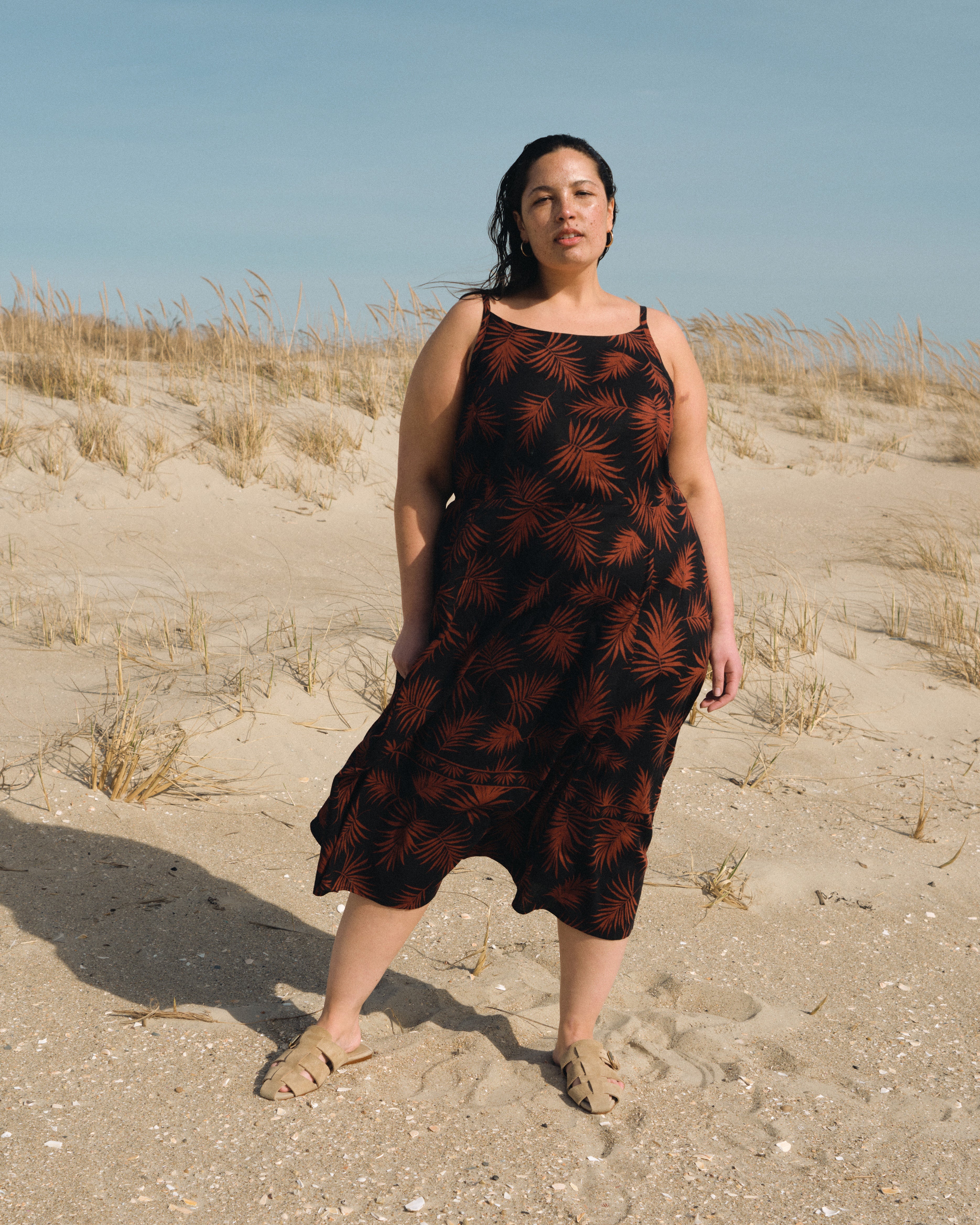 Kuki Linen Blend Midi Dress - Bohem Print