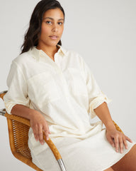 Linen Blend Rubicon Shirtdress - Natural White
