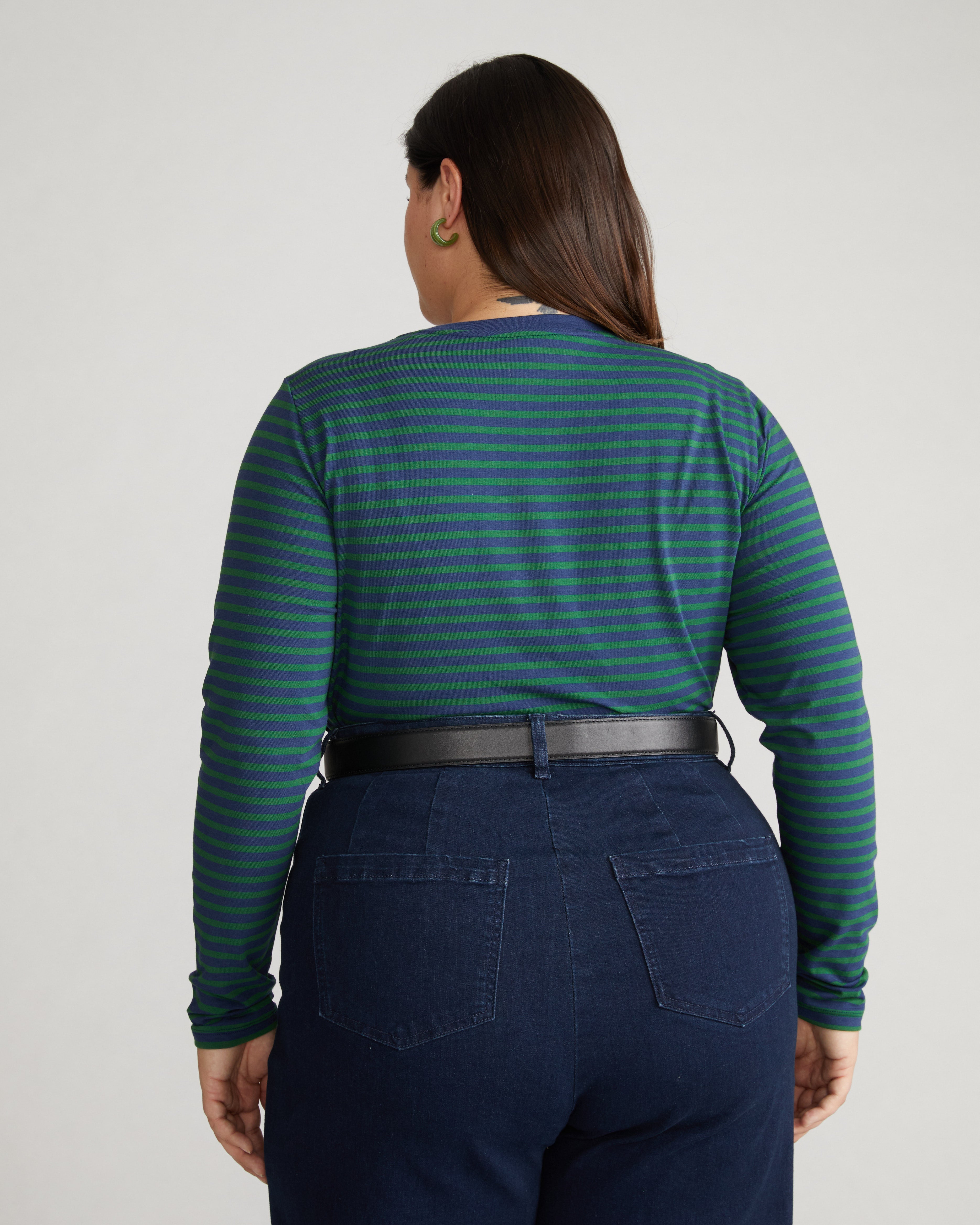 Long Sleeve Tee Rex - Cenote/Jardin Stripe