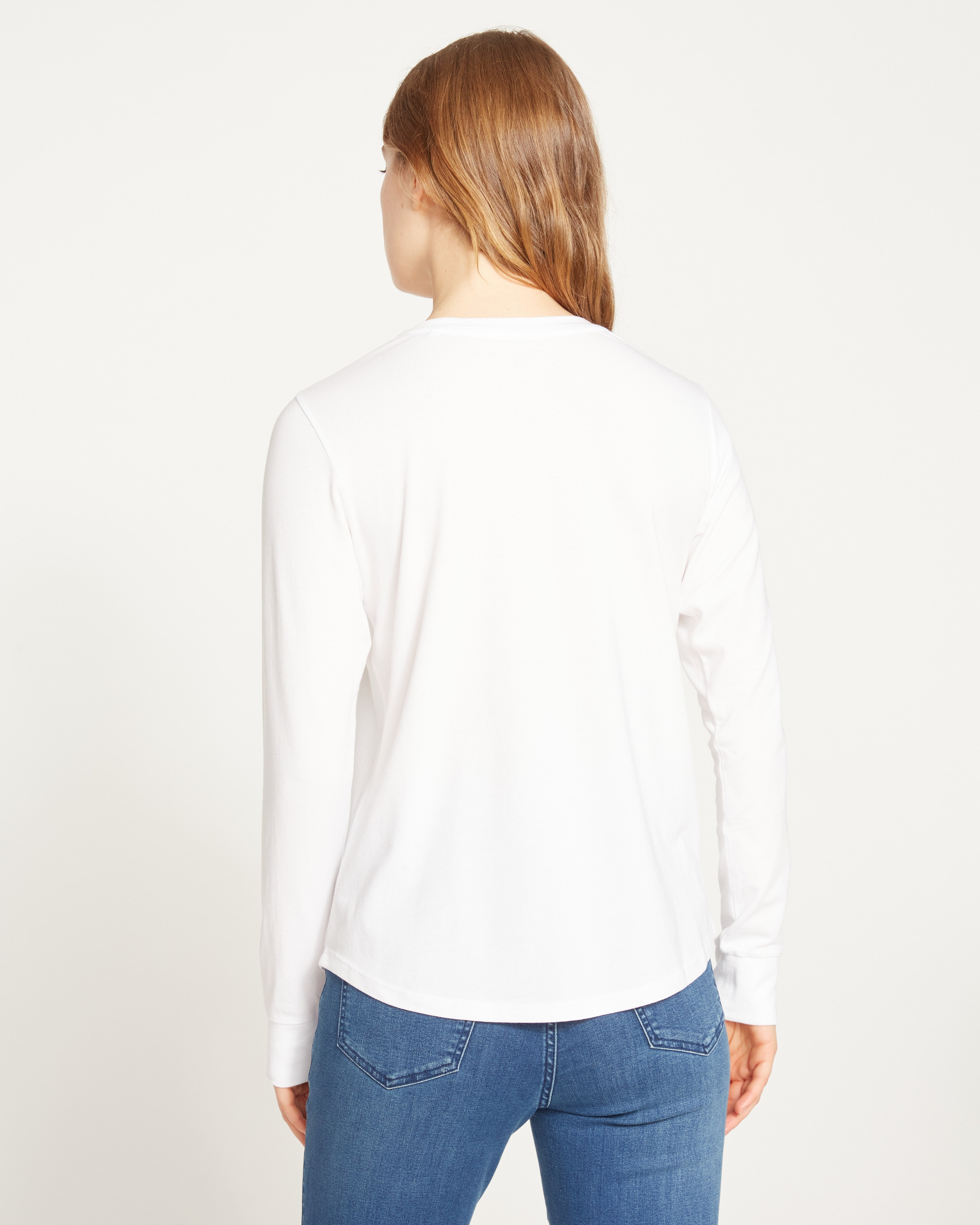 Long Sleeve V Rex - White