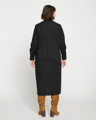 Odeon Stretch Poplin Shirtdress - Black