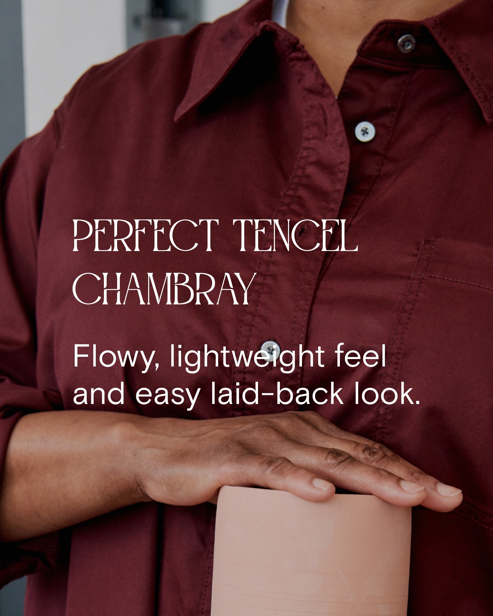 Perfect Tencel Chambray Sleeveless Shirt - Midnight Blue