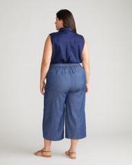 Perfect Tencel Chambray Culottes - Midnight Blue
