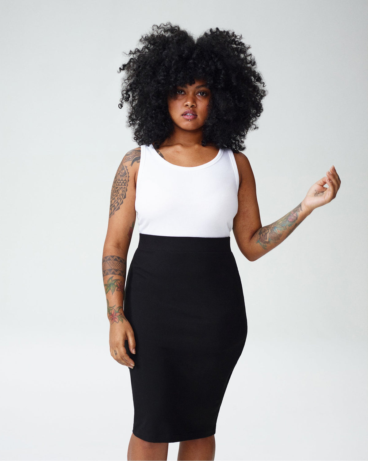 Petite Danube Jersey Skirt - Black