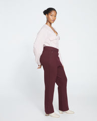 Pull On Bootcut Ponte Pants - Black Cherry