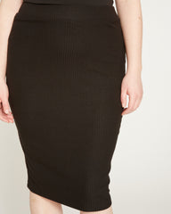 Le Bon Ribbed Skirt - Black