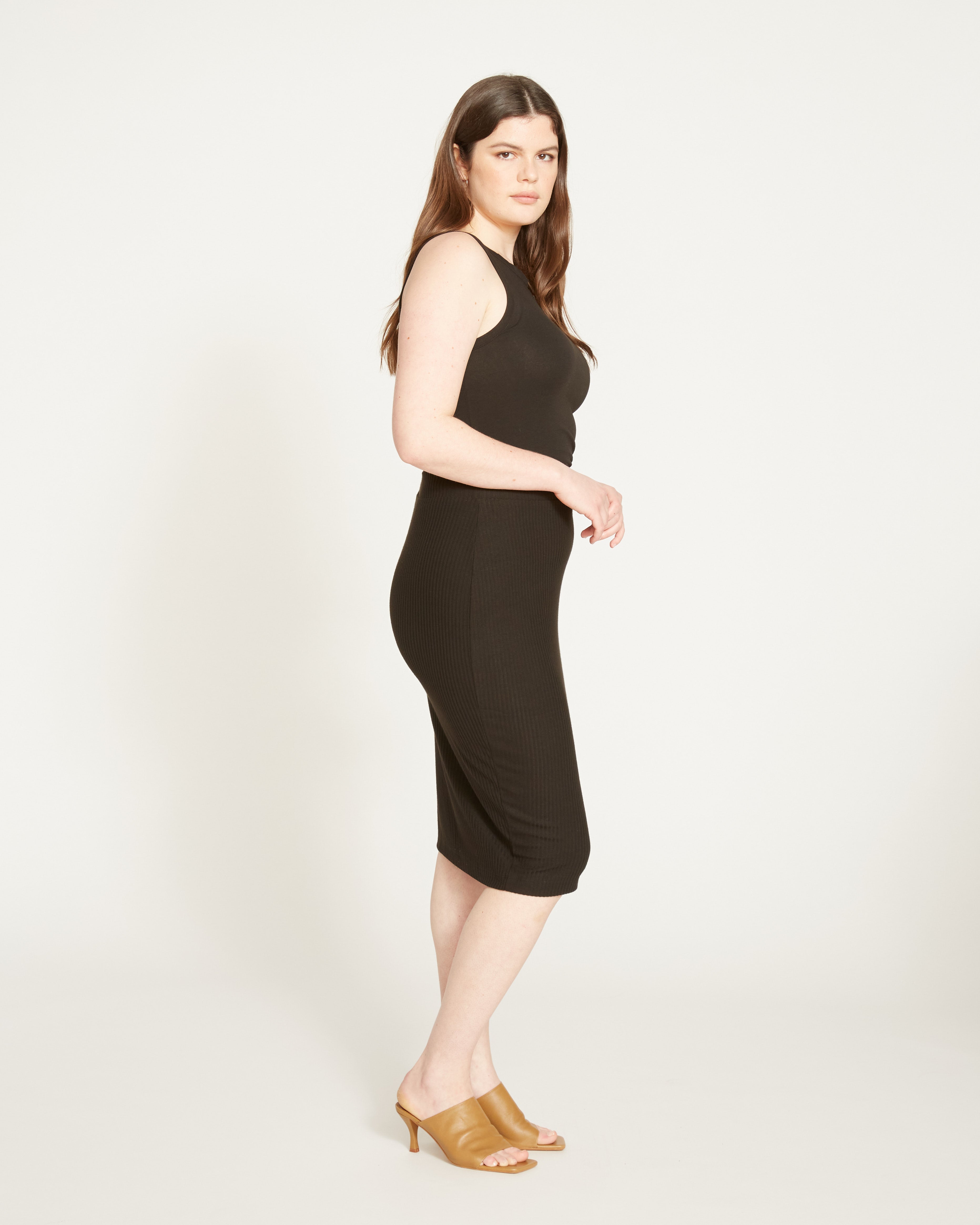 Le Bon Ribbed Skirt - Black