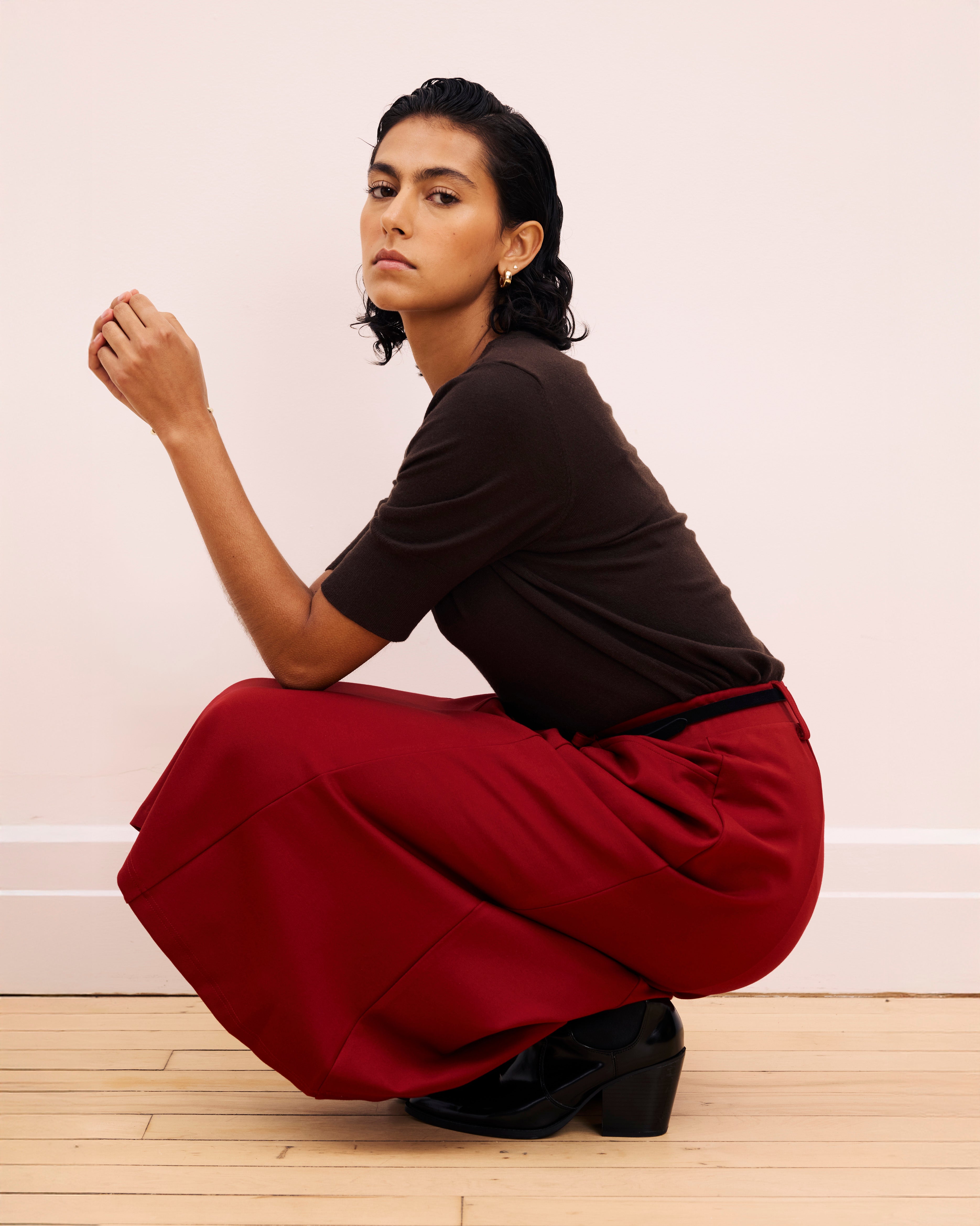 Savvy Fine Knit Sweater Top - Espresso