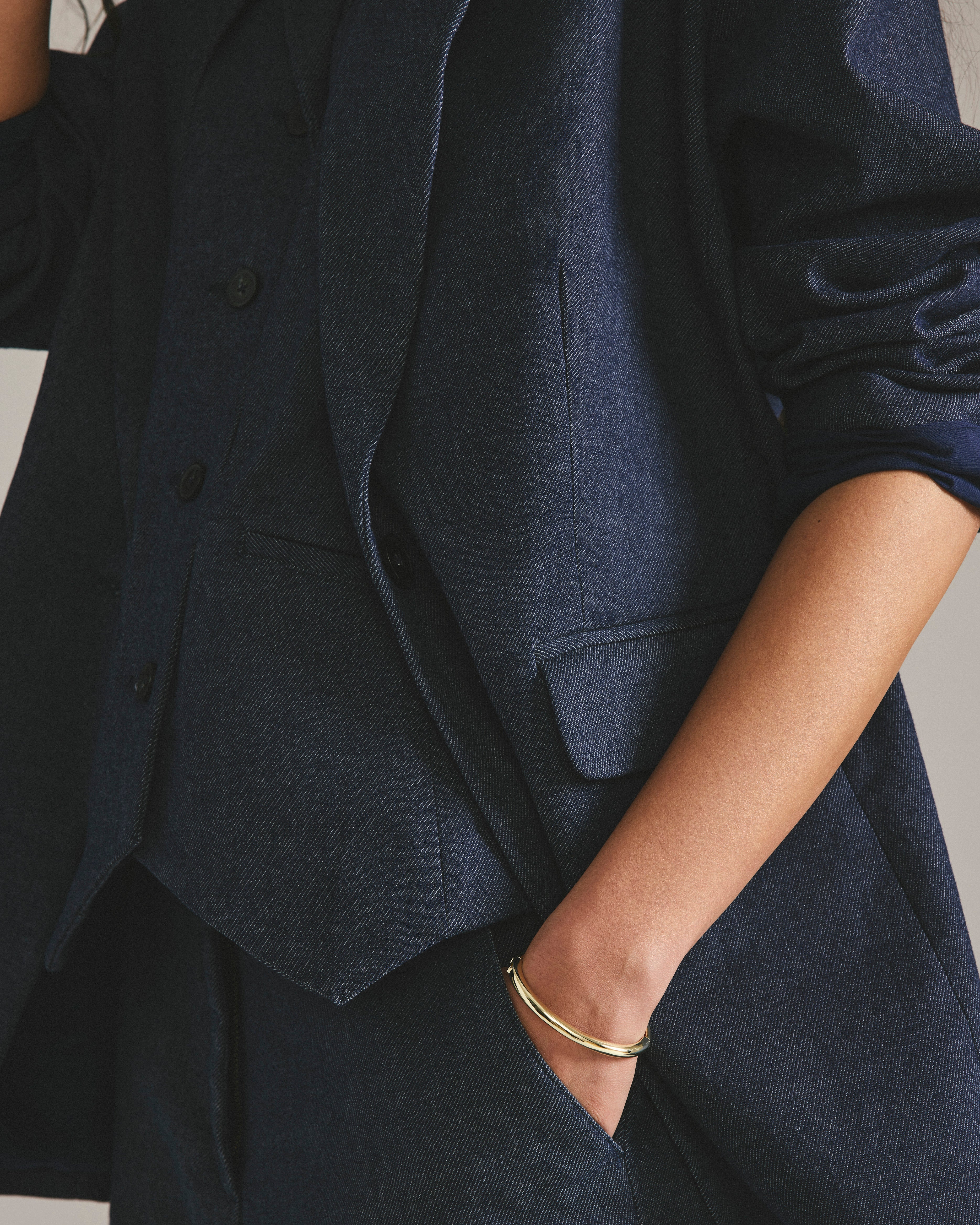 Percy Denim Look Blazer - Dark Indigo
