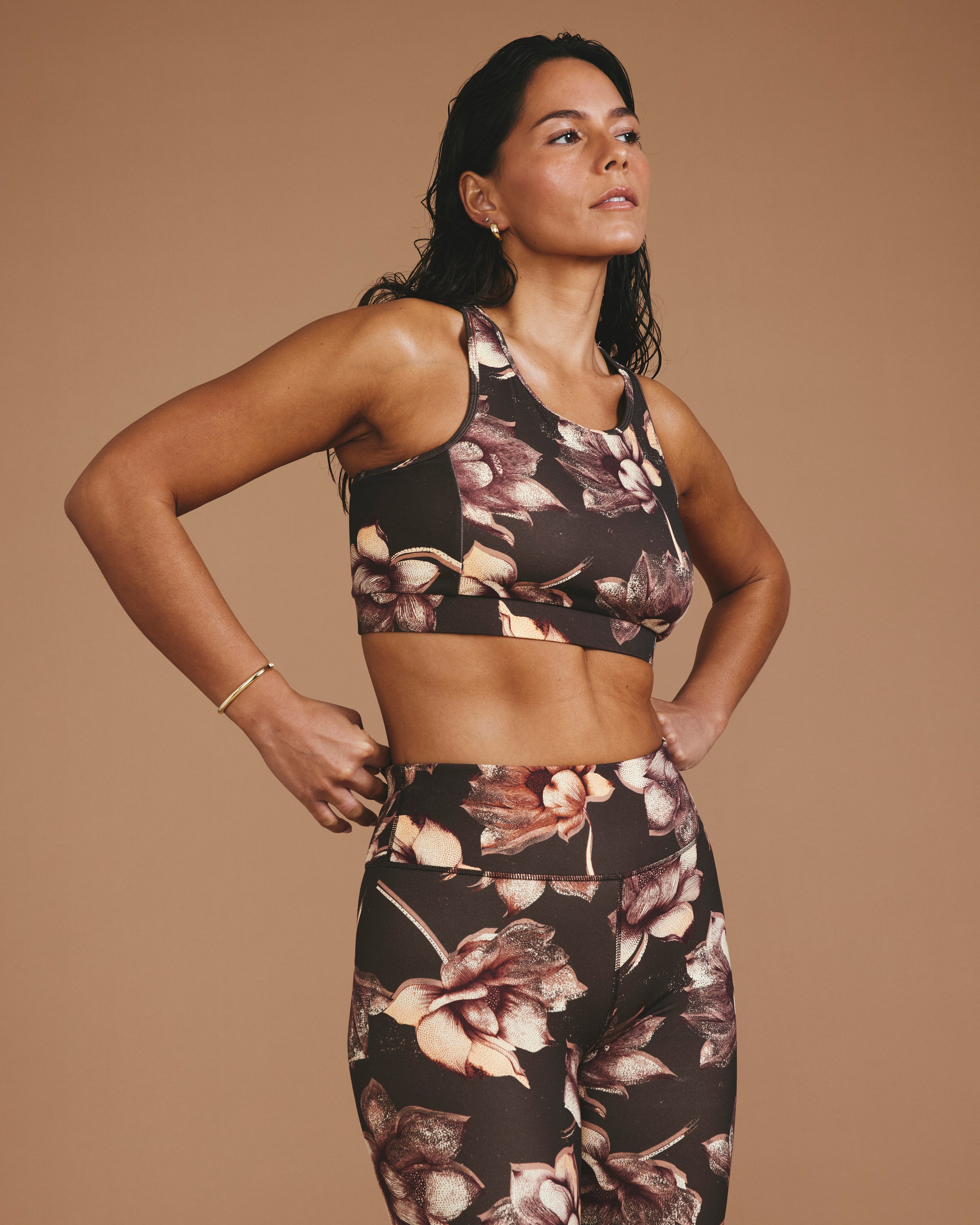Next-to-Naked Racerback Sports Bra - Lotus Print