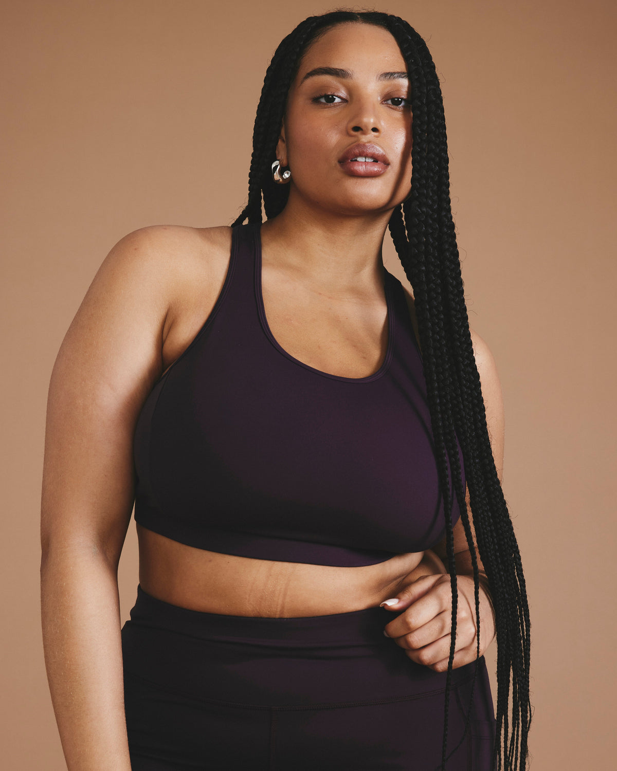 Next-to-Naked Racerback Sports Bra - Purple Jewel