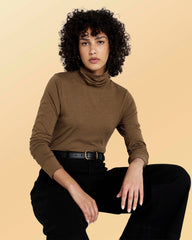 Close Fit Turtleneck - Sepia