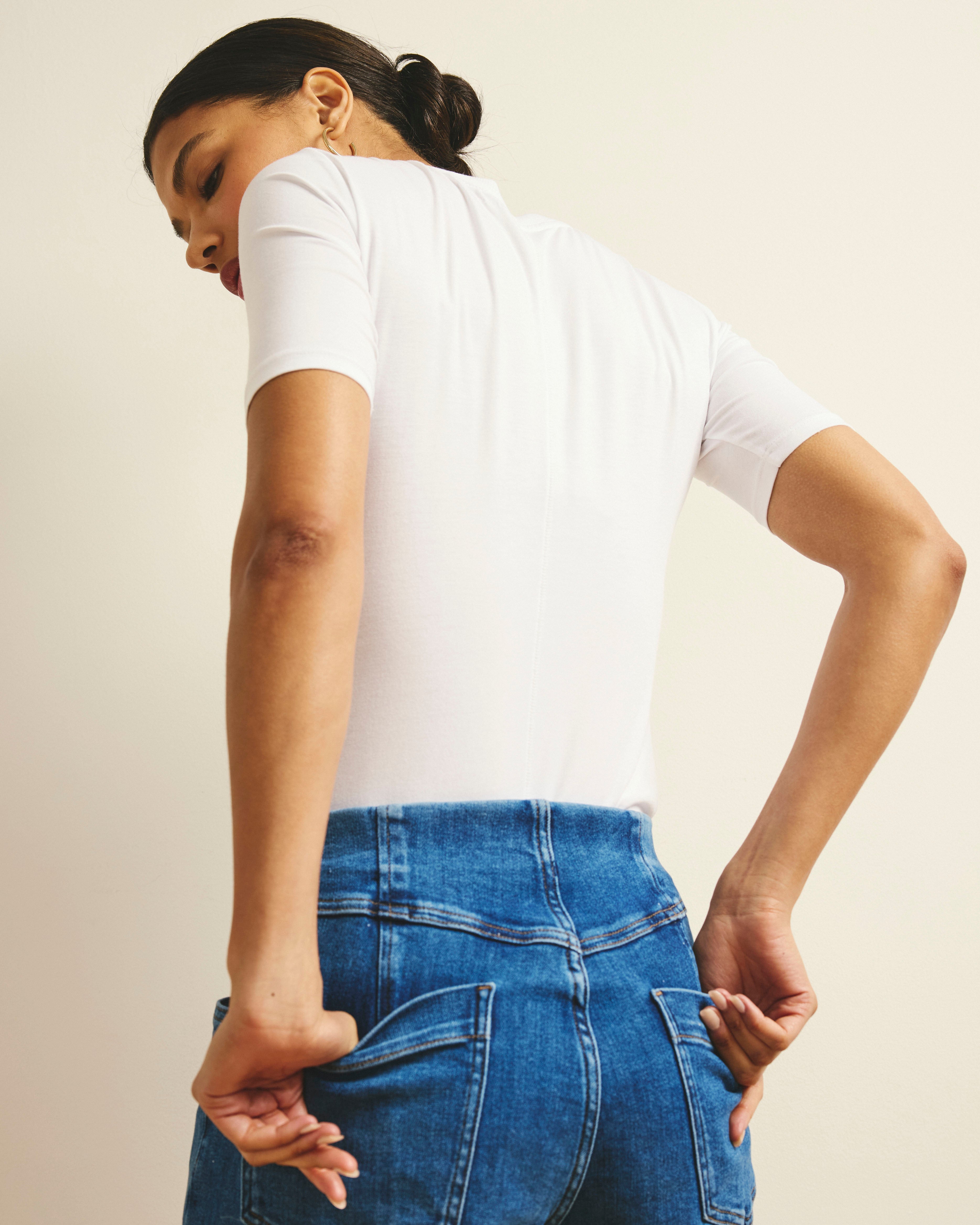 Maia Stovepipe Sleeve Tee - White