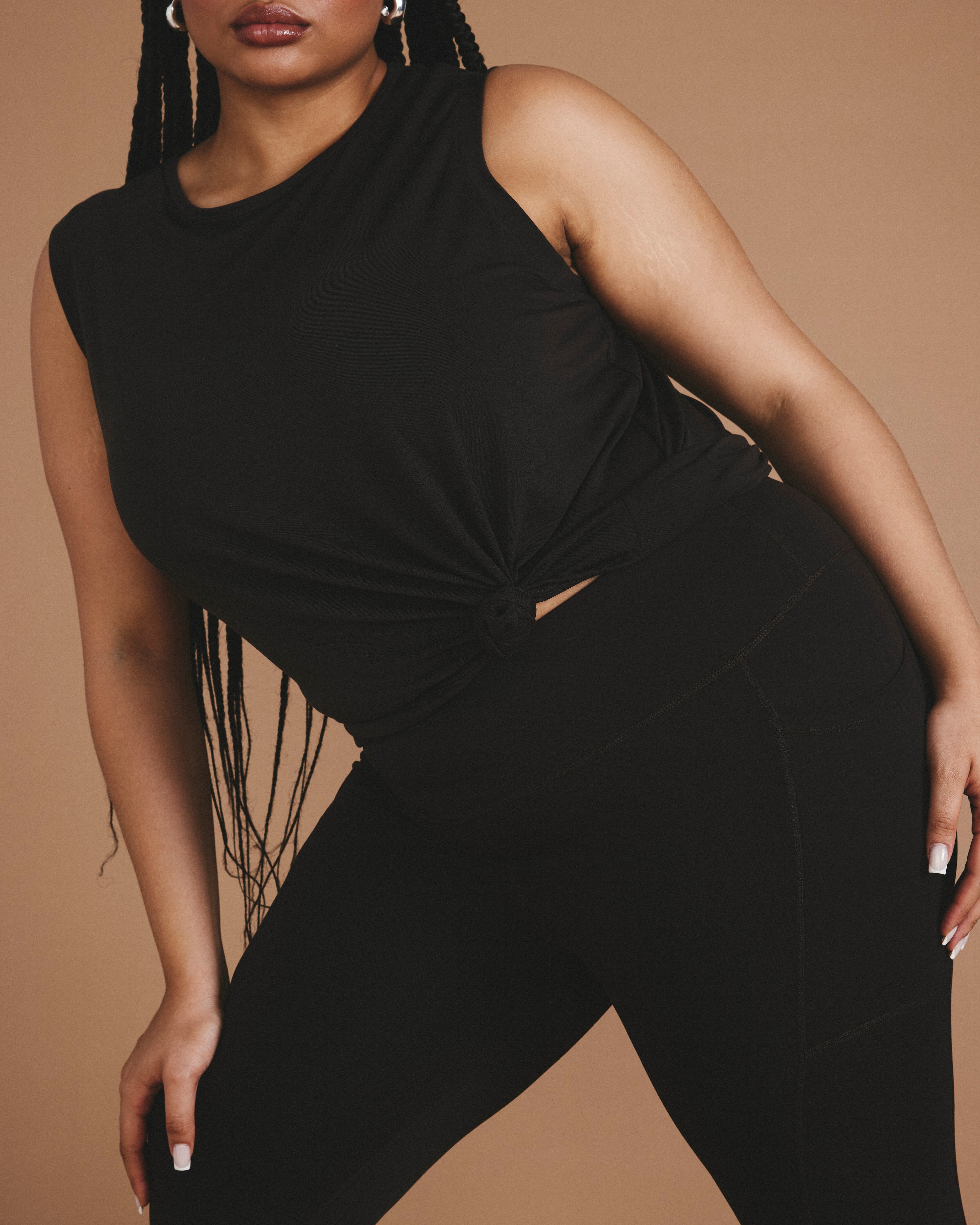 Next-to-Naked Cropped Pocket Legging - Deep Brown
