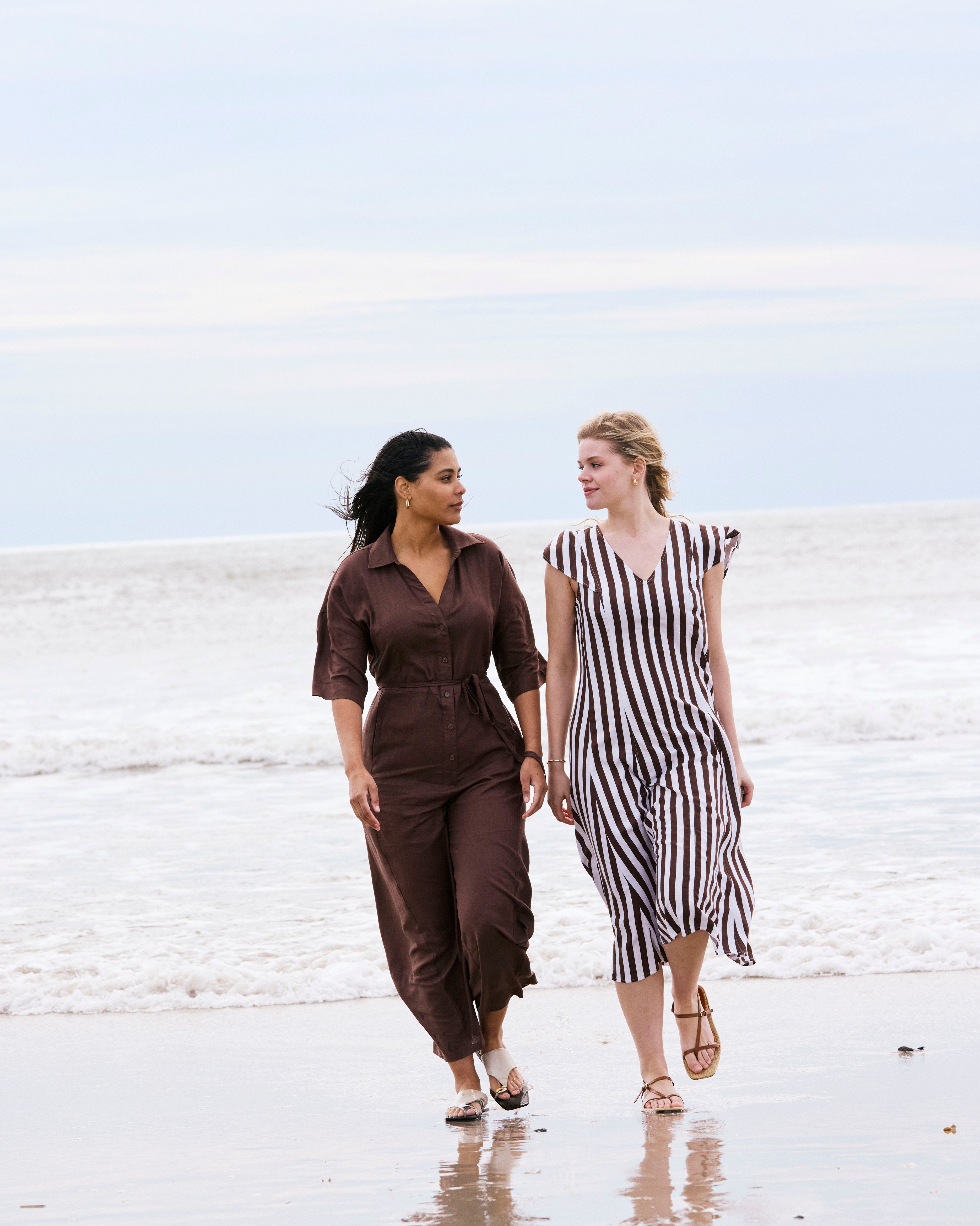 Maggie Barrel Leg Linen Blend Jumpsuit - Peppercorn