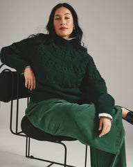 Palais Cooling Cupro Wide Leg Pant - Forest Green