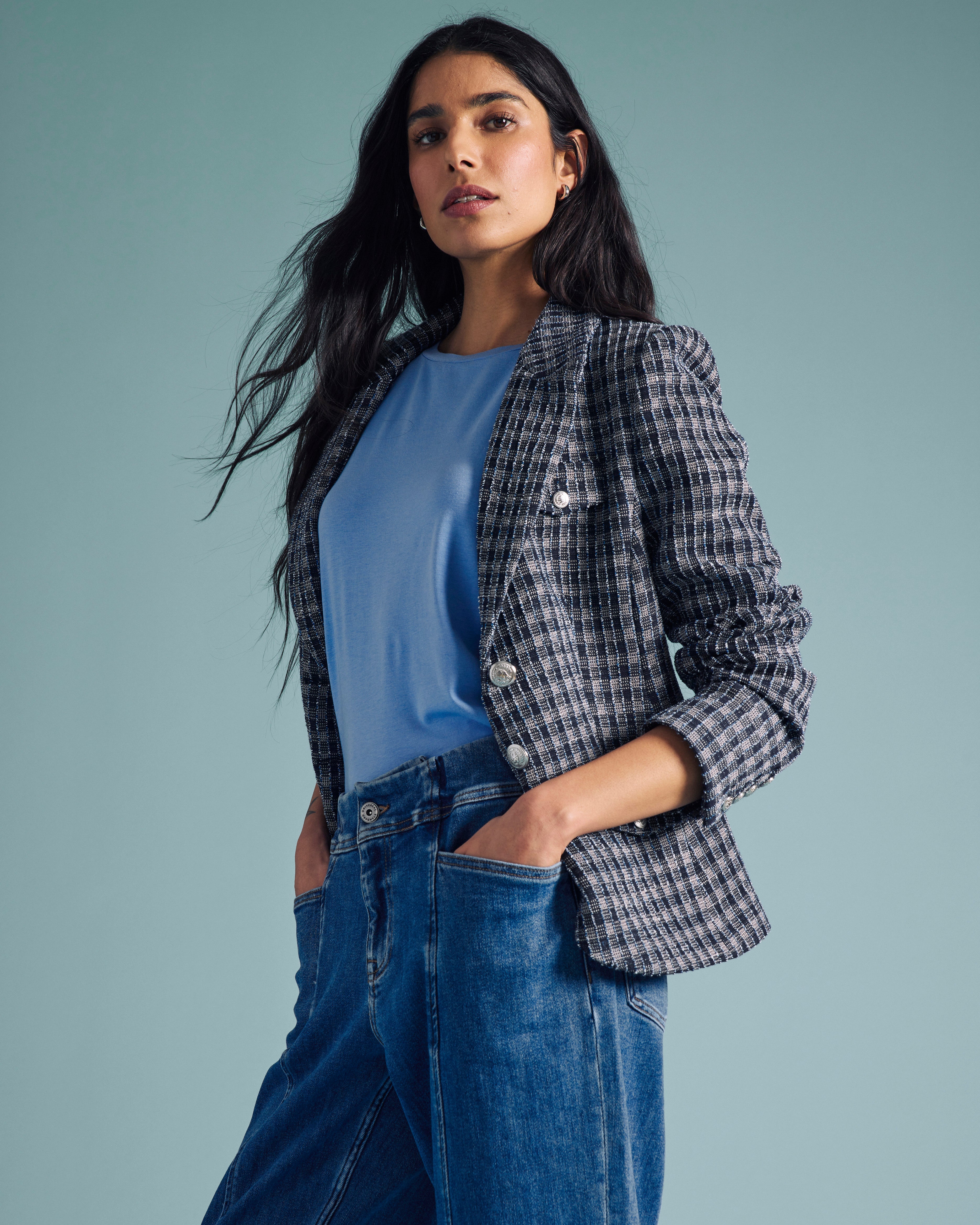 4 Pocket Ponte Blazer - French Tweed