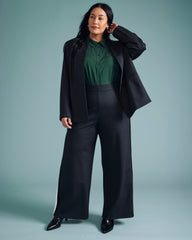 PowerPonte Denim Collarless Blazer - Charcoal