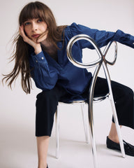 Maisie Cotton Chambray Blouse - Vintage Indigo