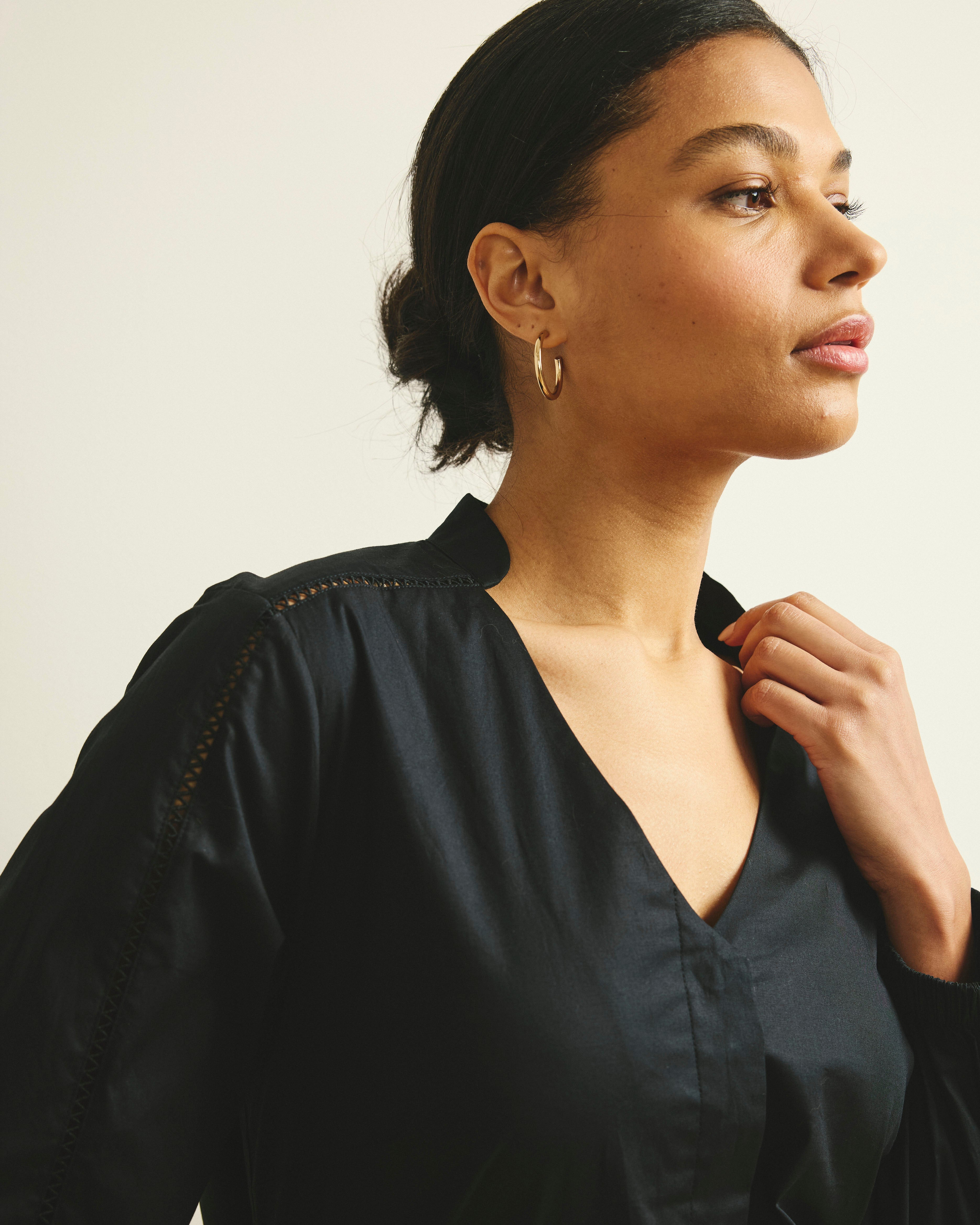 Saint-Honore Poplin Blouse - Black