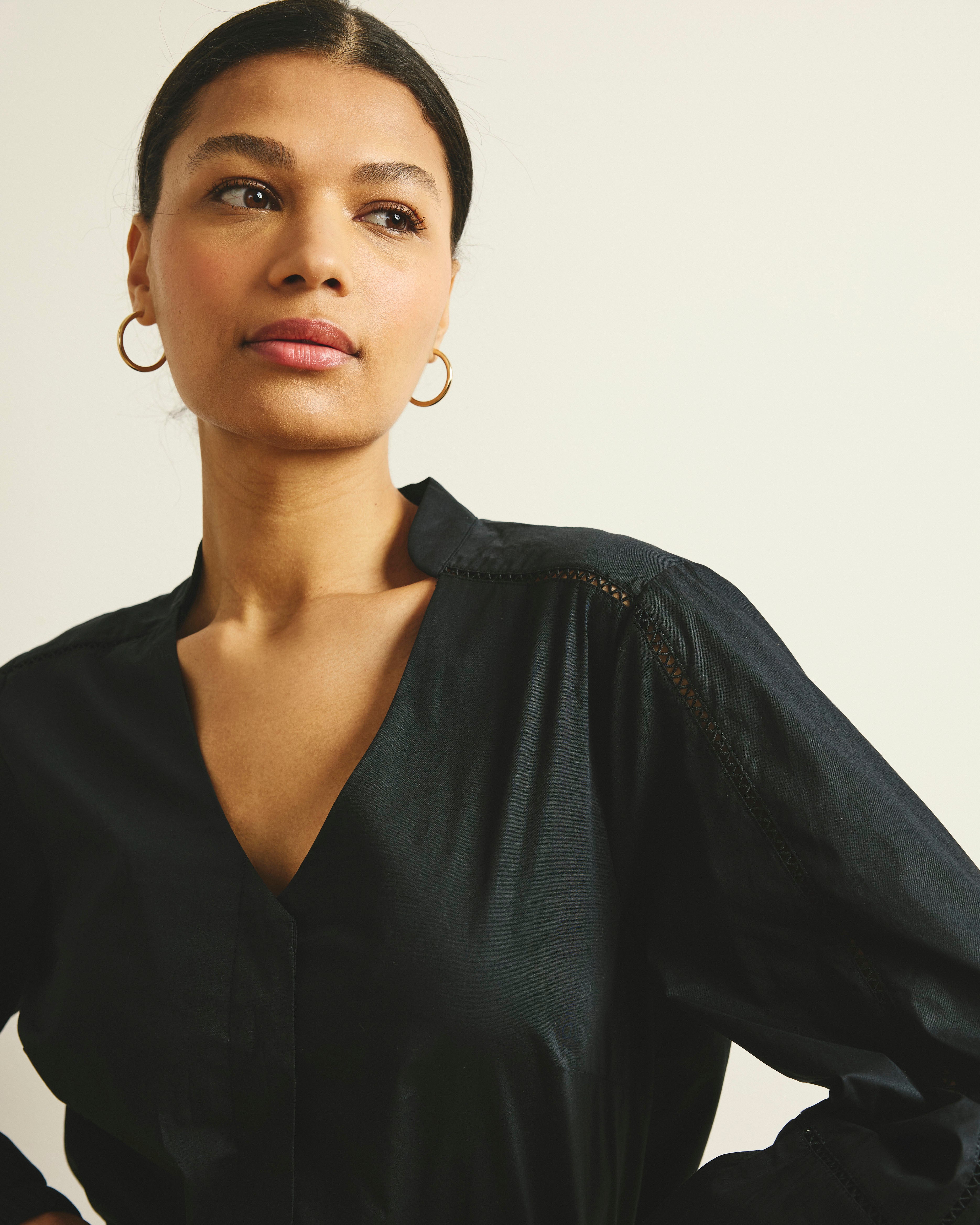 Saint-Honore Poplin Blouse - Black