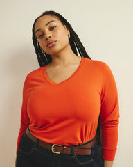 Long Sleeve V Rex - Orange Flame