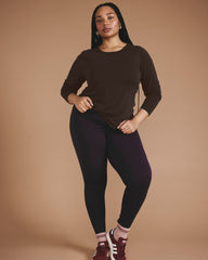 Mia Long Sleeve Movement Tee - Deep Brown