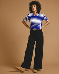 Maia Stovepipe Sleeve Tee - Hammersmith Blue/White Stripe