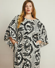 Lio Linen Blend Dress - Vine Print