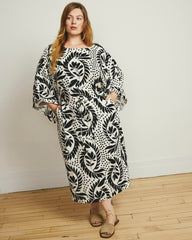 Lio Linen Blend Dress - Vine Print