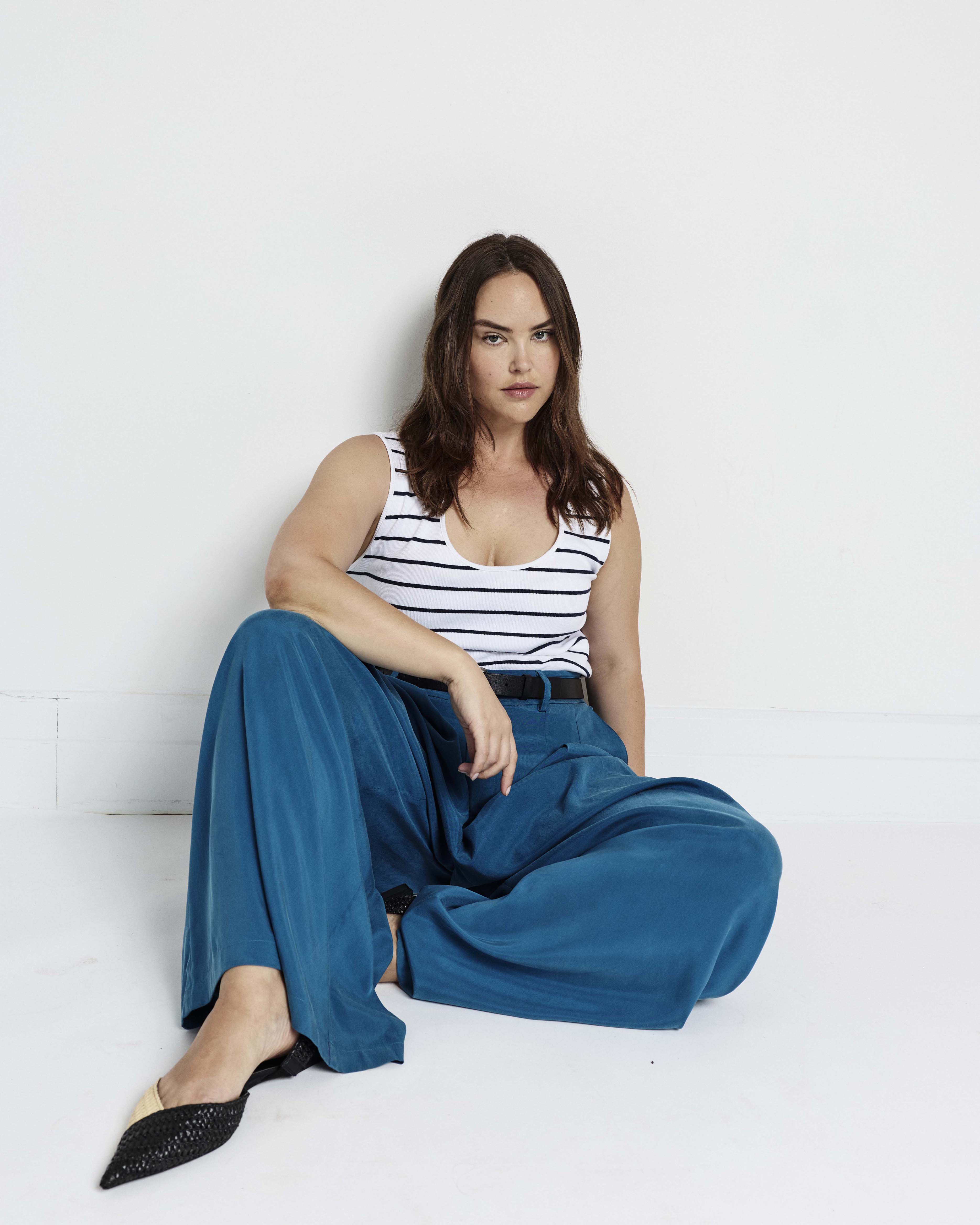 Palais Cooling Cupro Wide Leg Pant - Blue Beetle