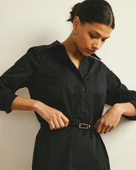 Stretch Poplin Rubicon Shirtdress - Black