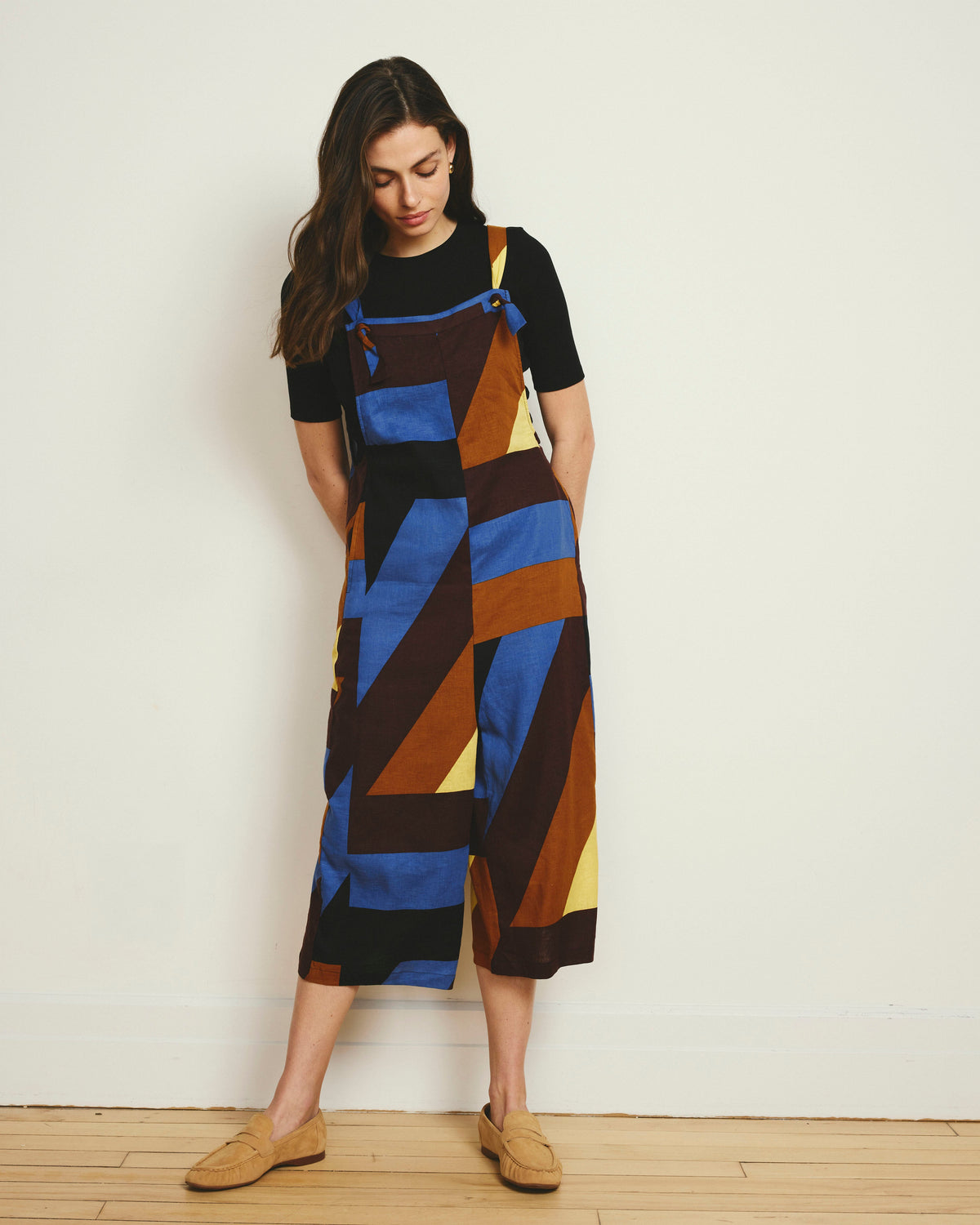 Kora Linen Blend Overalls - Beach Ombra Print