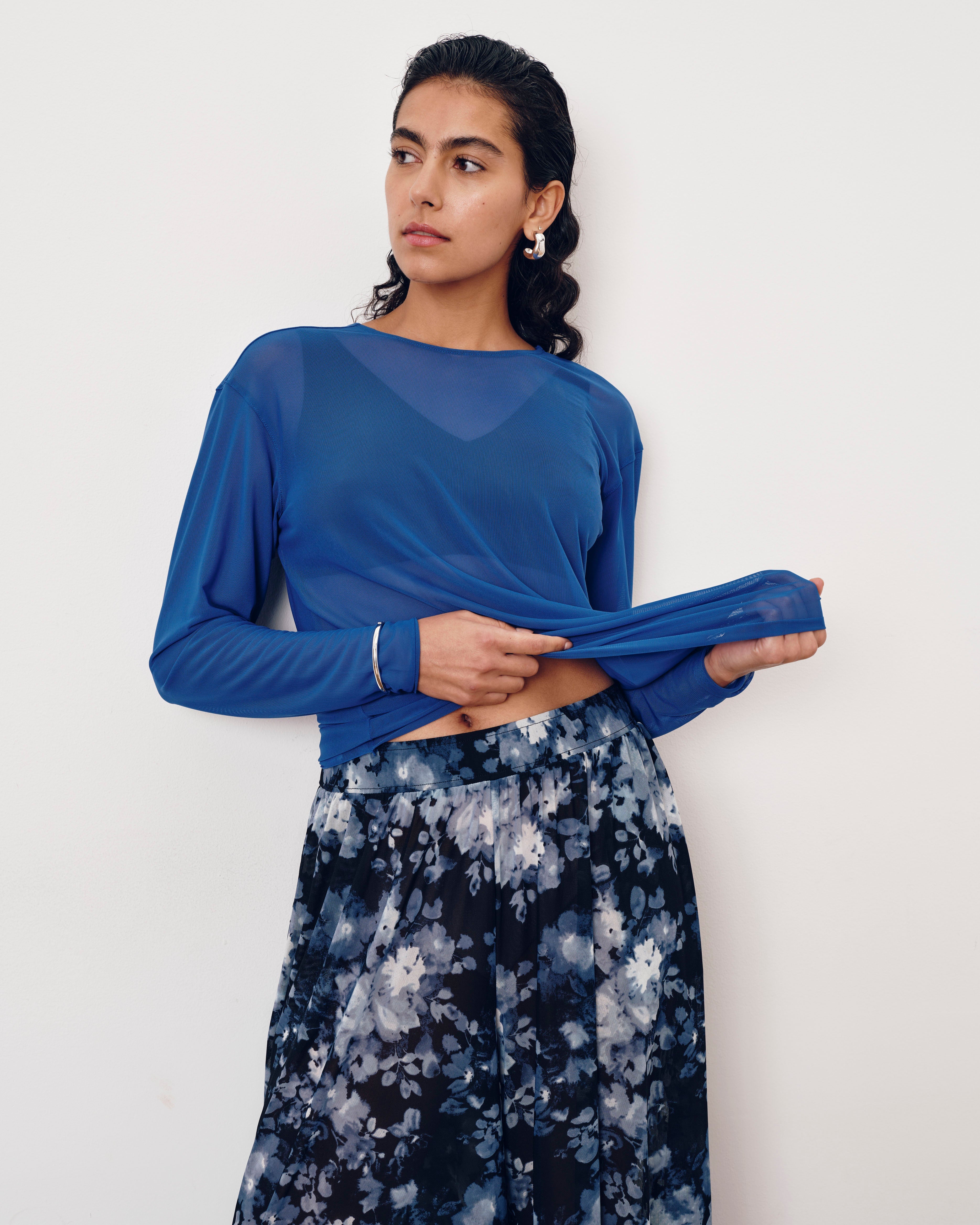 Thames Fog Top - Ultramarine