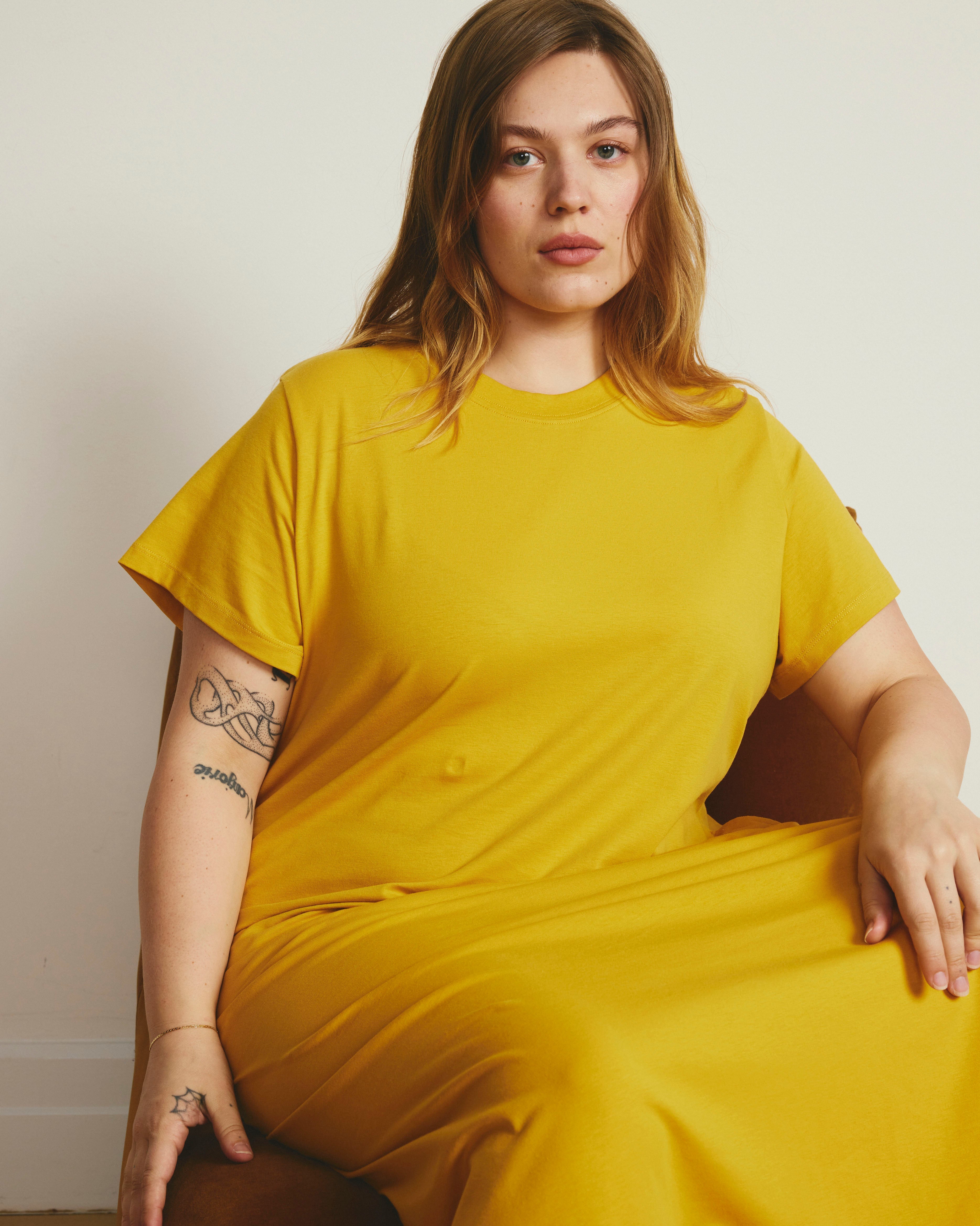 Maxi T-Shirt Dress - Goldenrod