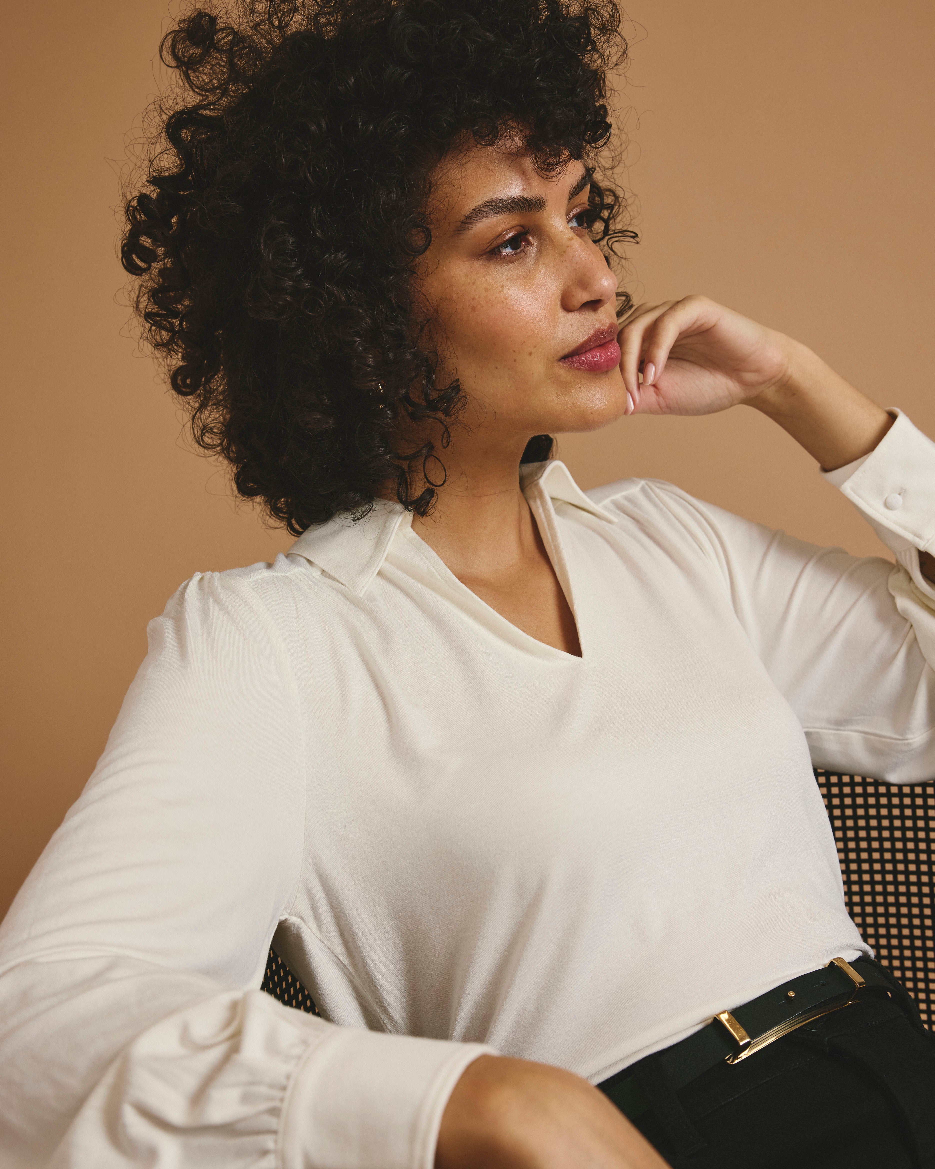 Moore Liquid Jersey Blouse - White
