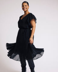 Seville Chiffon Dress - Black