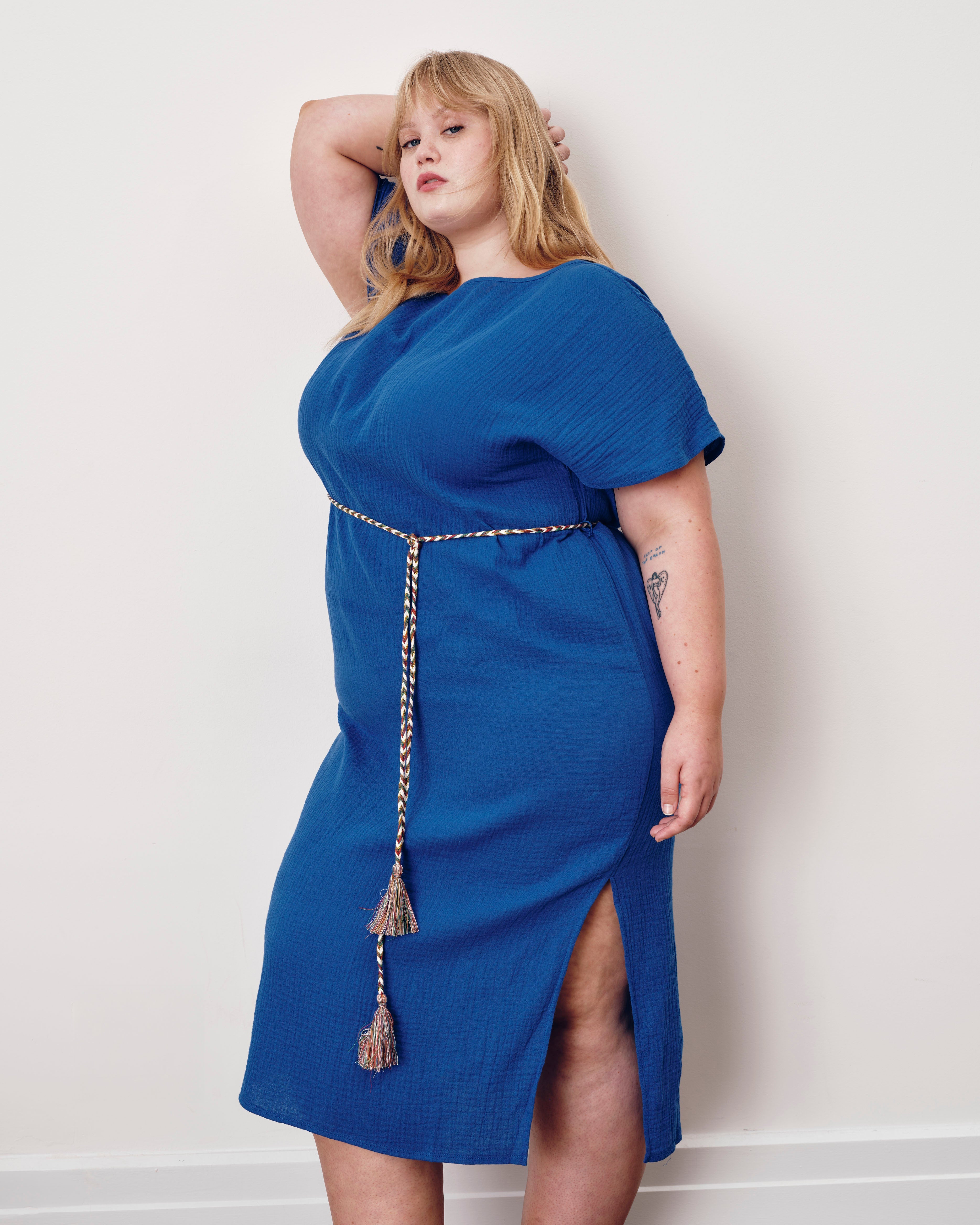 Luxe Cotton Gauze Beach Dress - Ultramarine