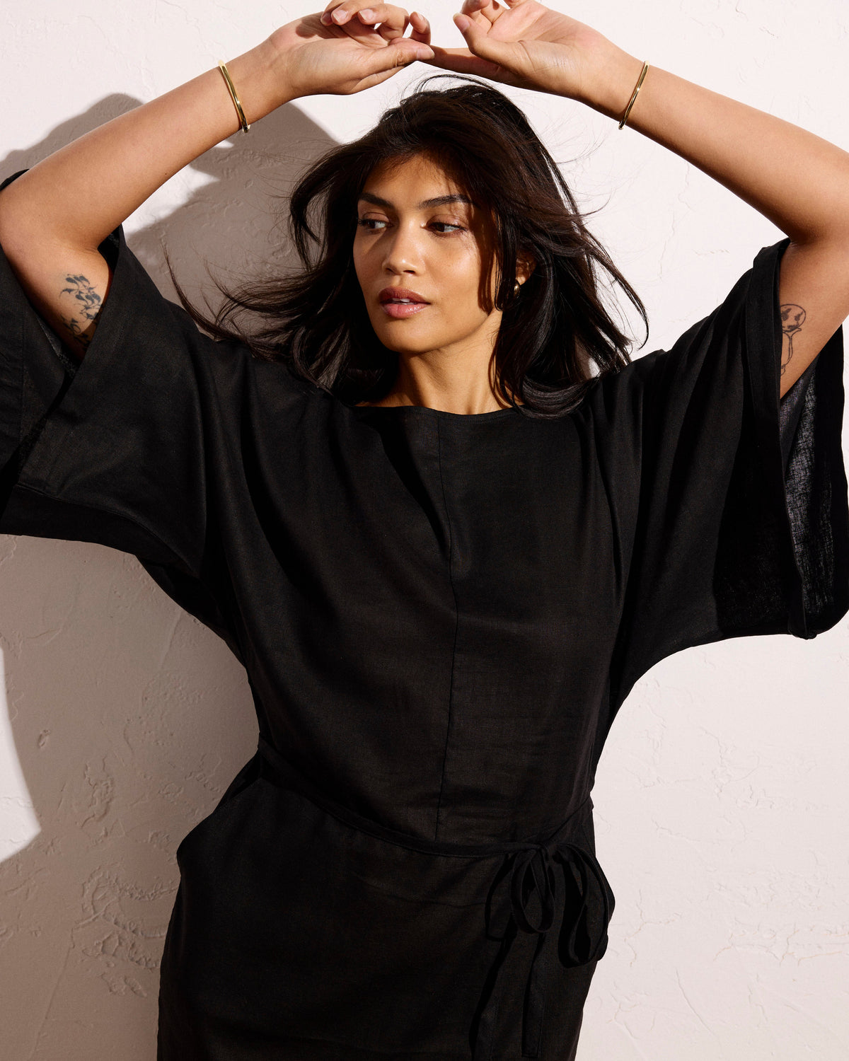 Lio Linen Blend Dress - Black
