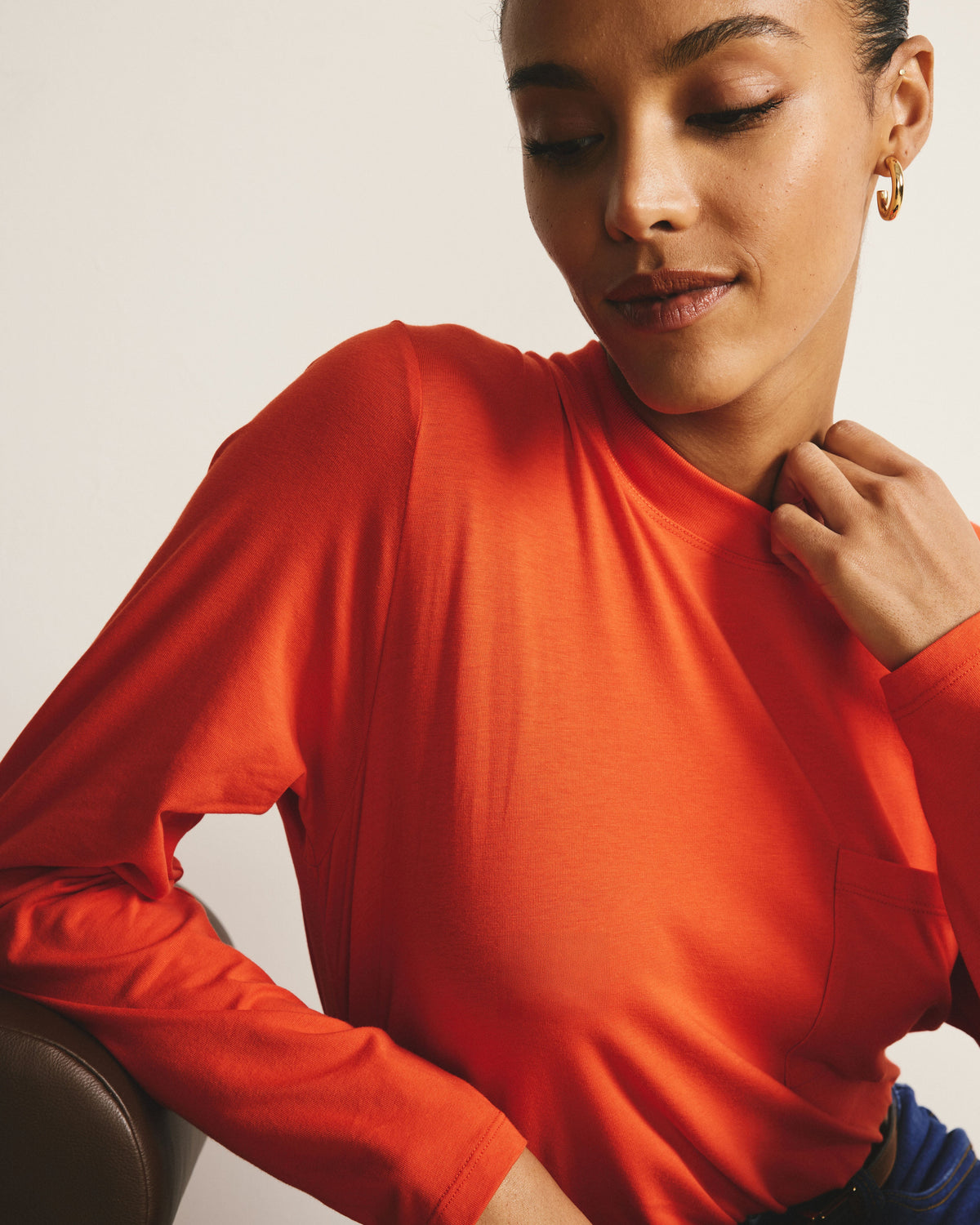 Long Sleeve Garcon Tee - Poppy