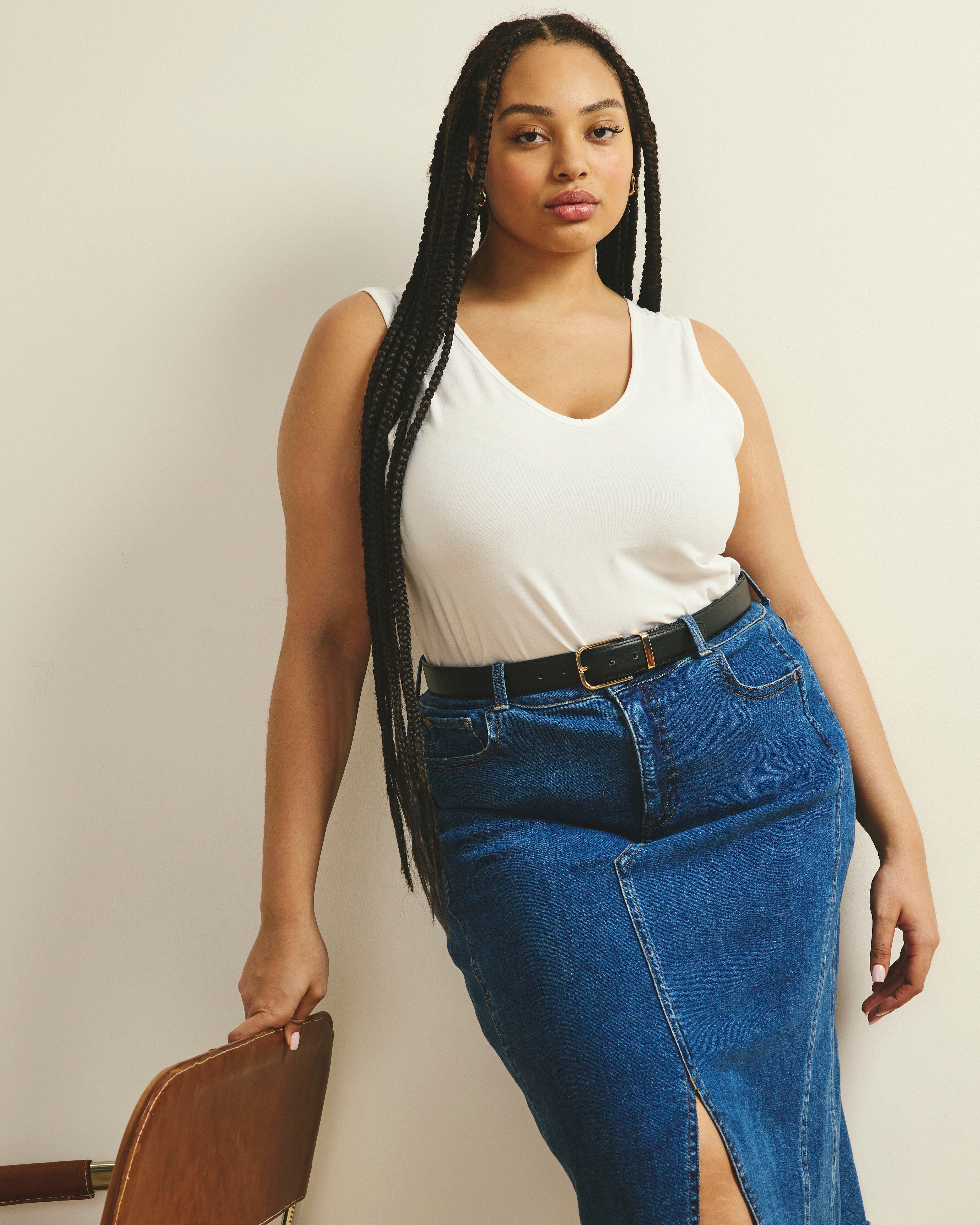 Double V Tank - White
