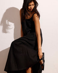 Kite Linen Blend Dress - Black