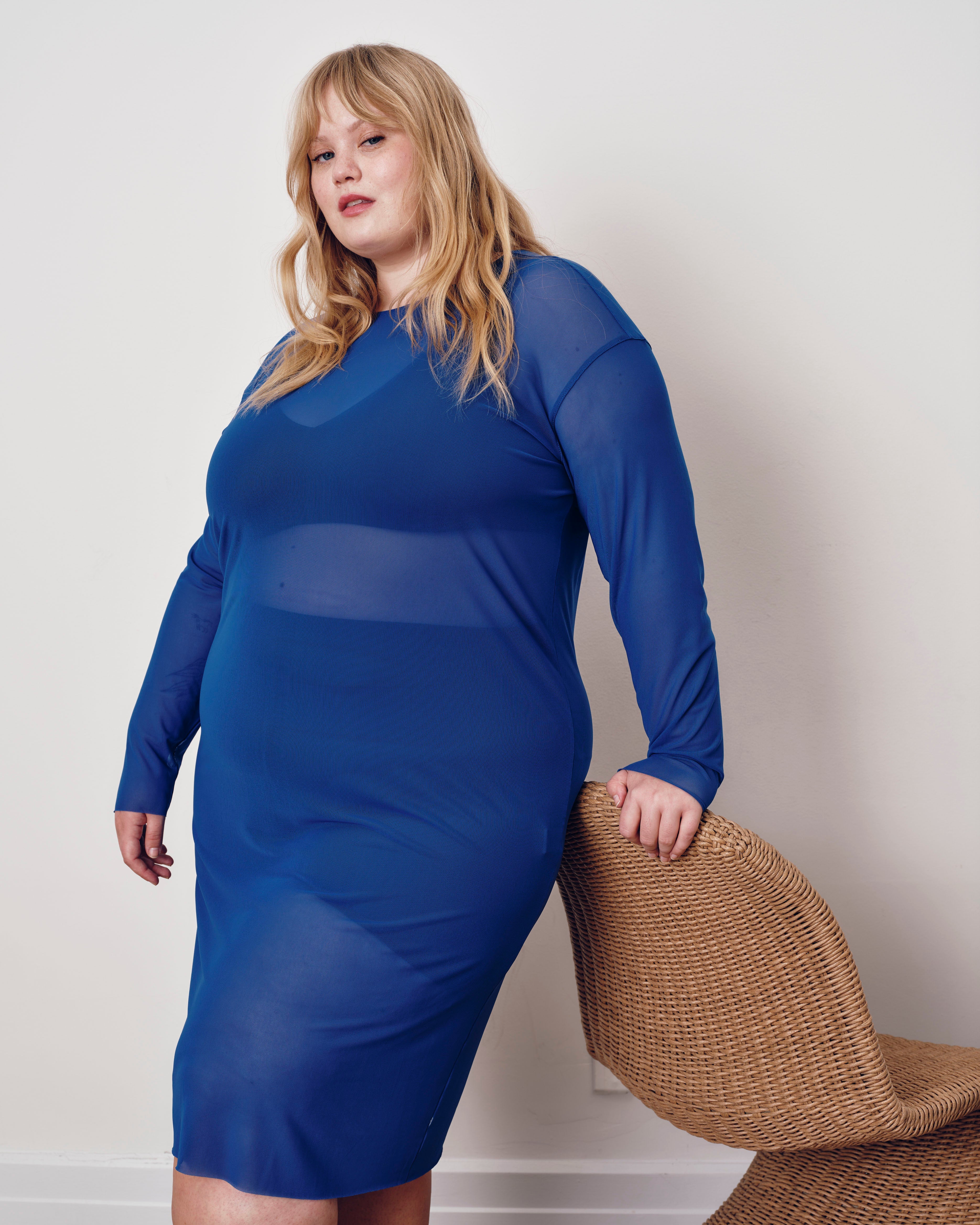 Thames Fog Dress - Ultramarine
