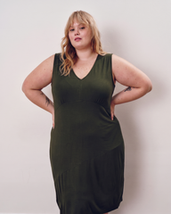 Lila Tie-Back Liquid Jersey Dress - Coratina Green