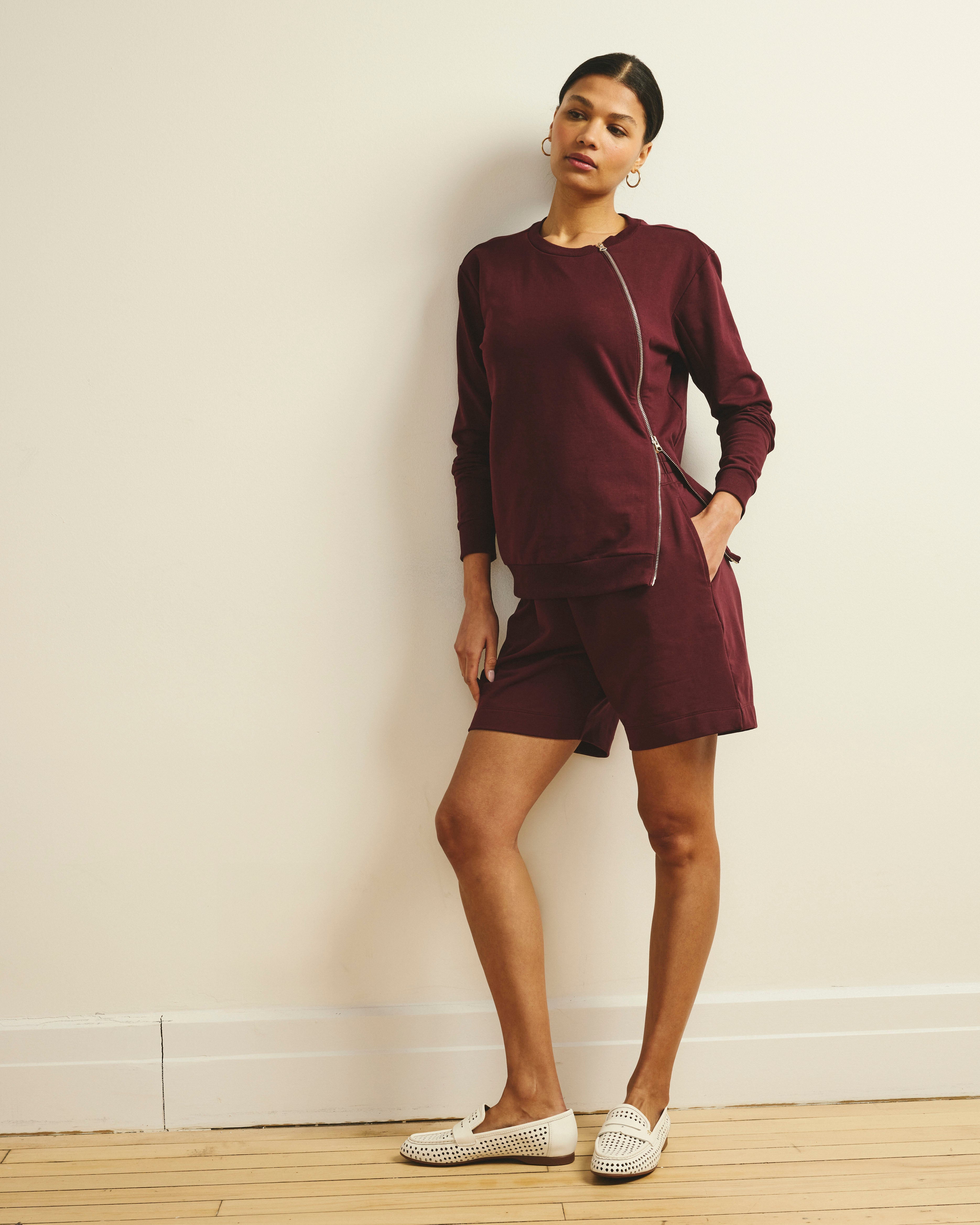 Meridien Zip Sweatshirt - Black Cherry