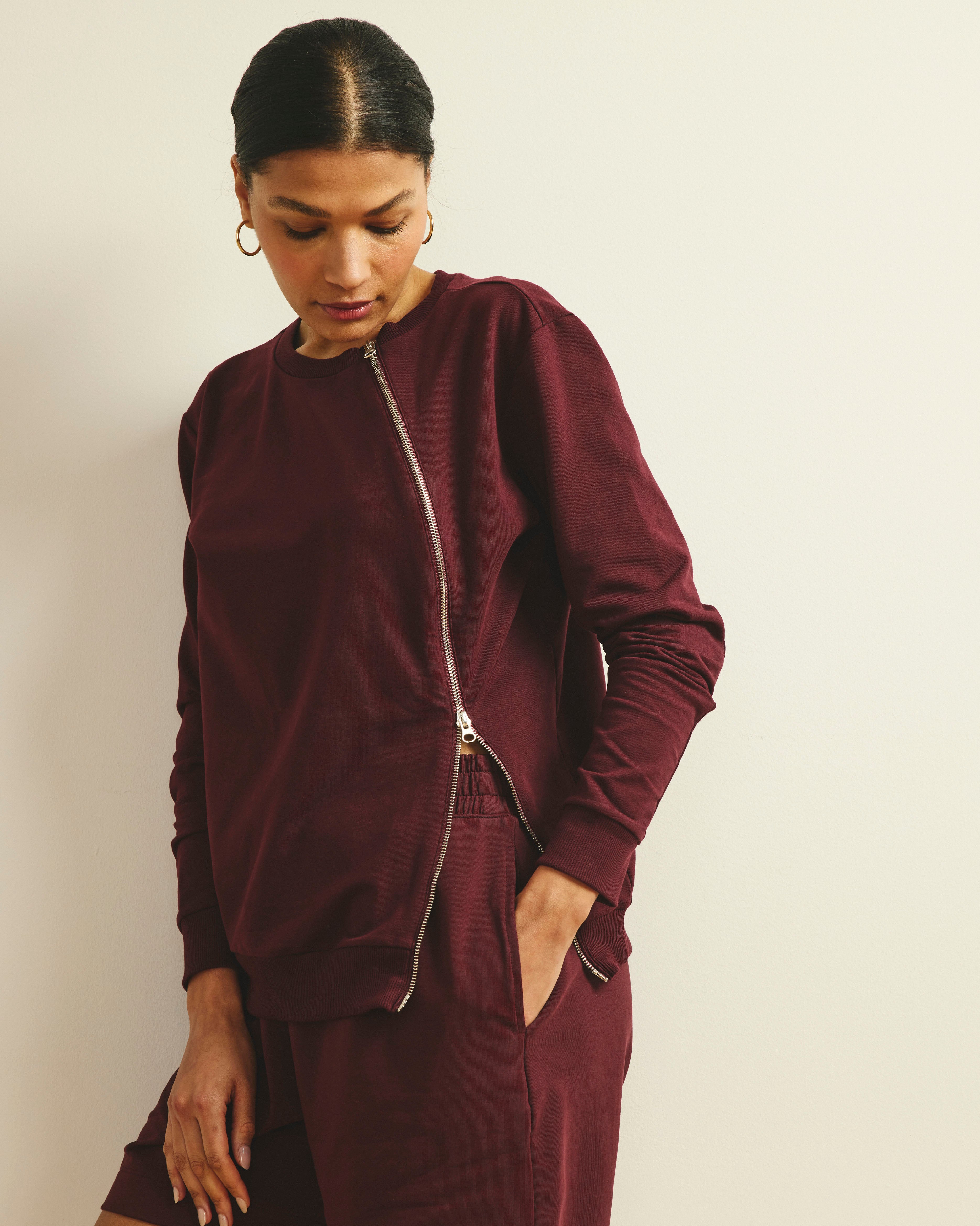 Meridien Zip Sweatshirt - Black Cherry