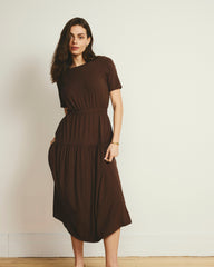 Thea Divine Jersey Midi Dress - Peppercorn